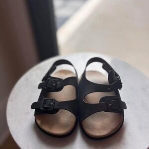 Mini Melissa Wide Ii Double Buckle Jelly Sandals- Black - size 6